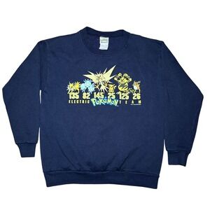 Vintage‎ 1999 Y2K Pokemon Electric Team Sweatshirt Kids Youth Sz Large Pikachu